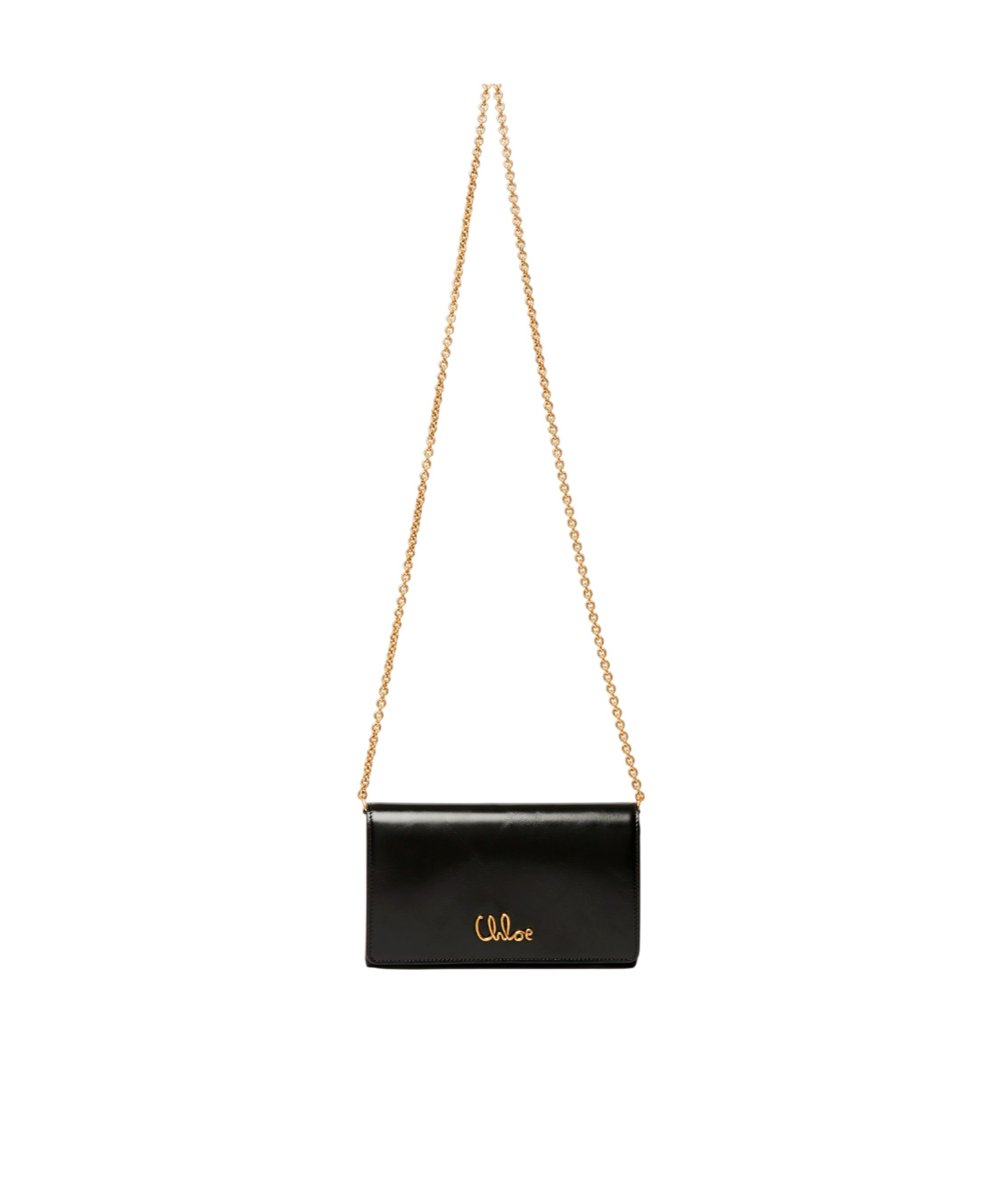 Chloé Iconic Chain Clamshell Shoulder Bag In Black