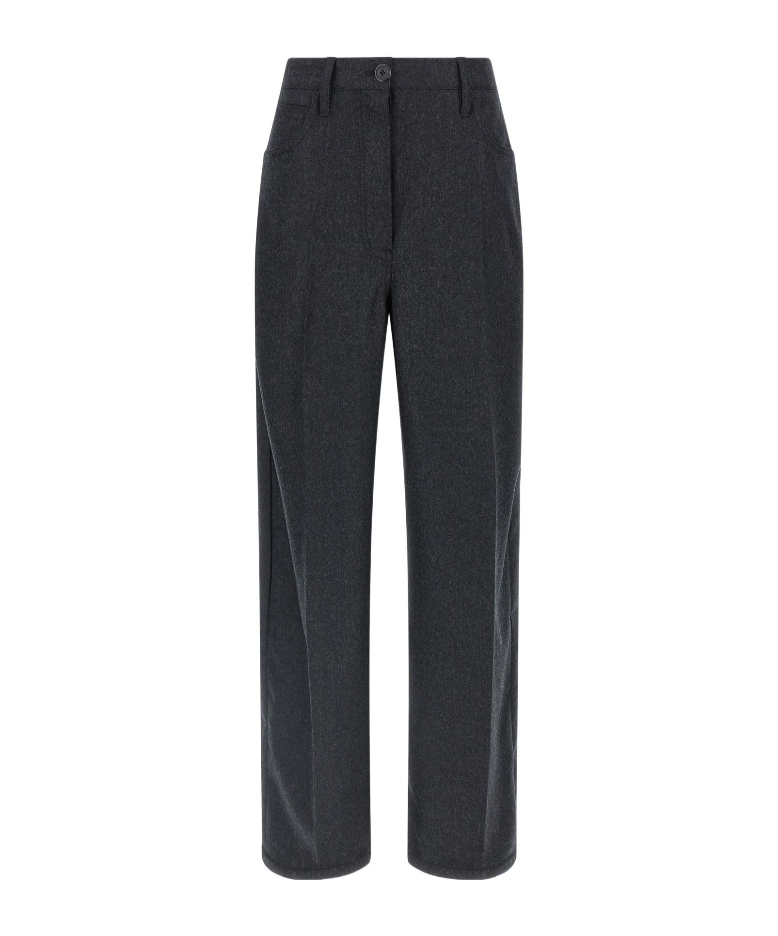 Prada Triangle-patch Pleat-detailed Trousers In Gray