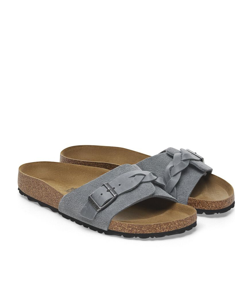 Birkenstock Round Toe Slippers In Basalt Ash