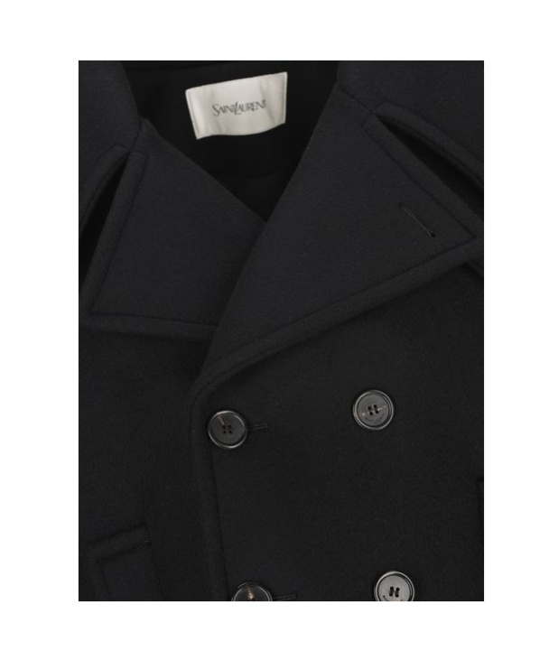 Saint Laurent Oversize Pea Coat In Black