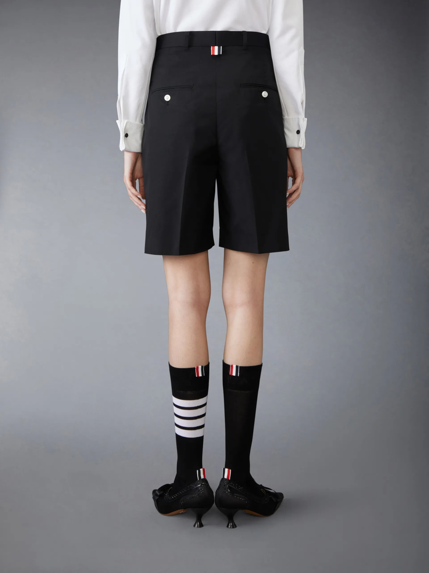 Thom Browne High Waisted Pleated Shorts In Black