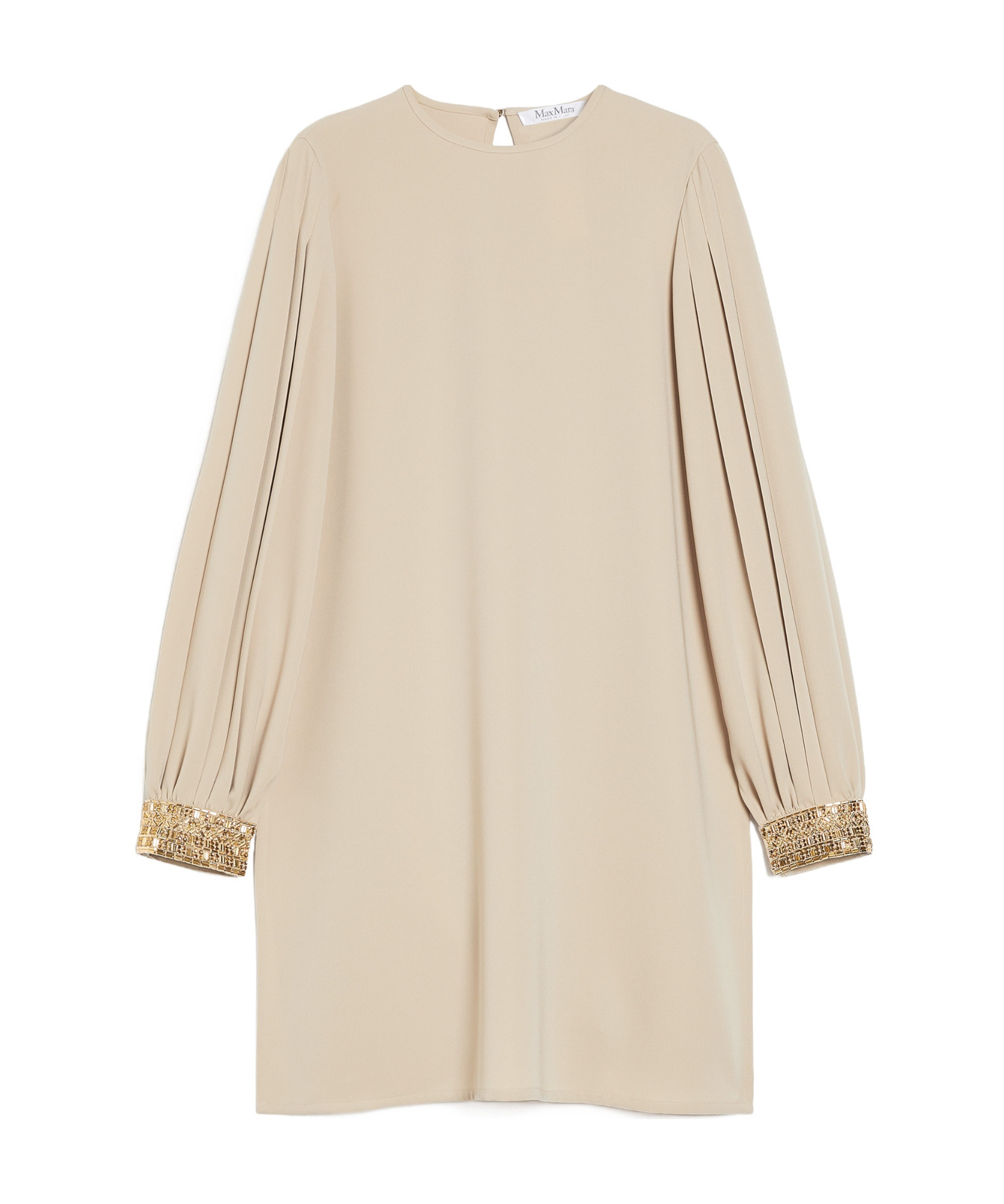 Max Mara Cady Embellished Blouse In Nude