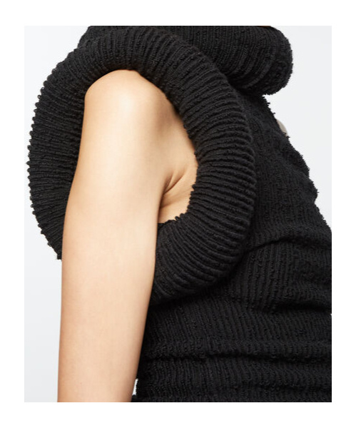 Acne Studios Asymmetric Rib-knit Long Dress In Black