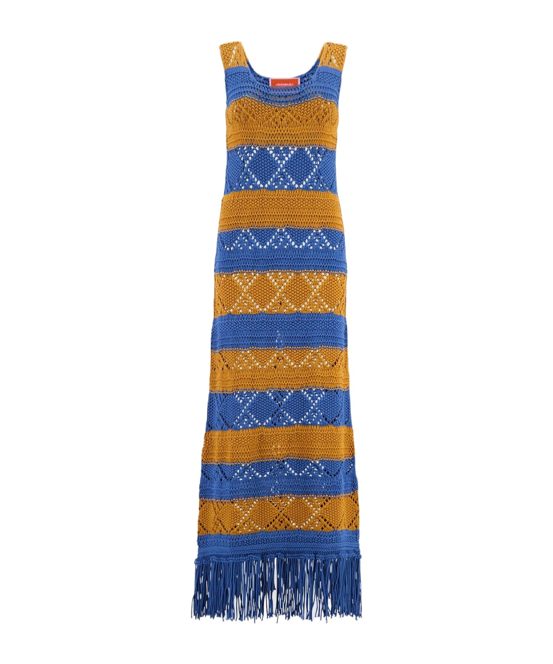 La Doublej Striped Knitted Dress In Blue