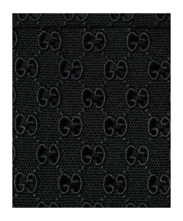 Gucci Gg Macramé Skirt In Black