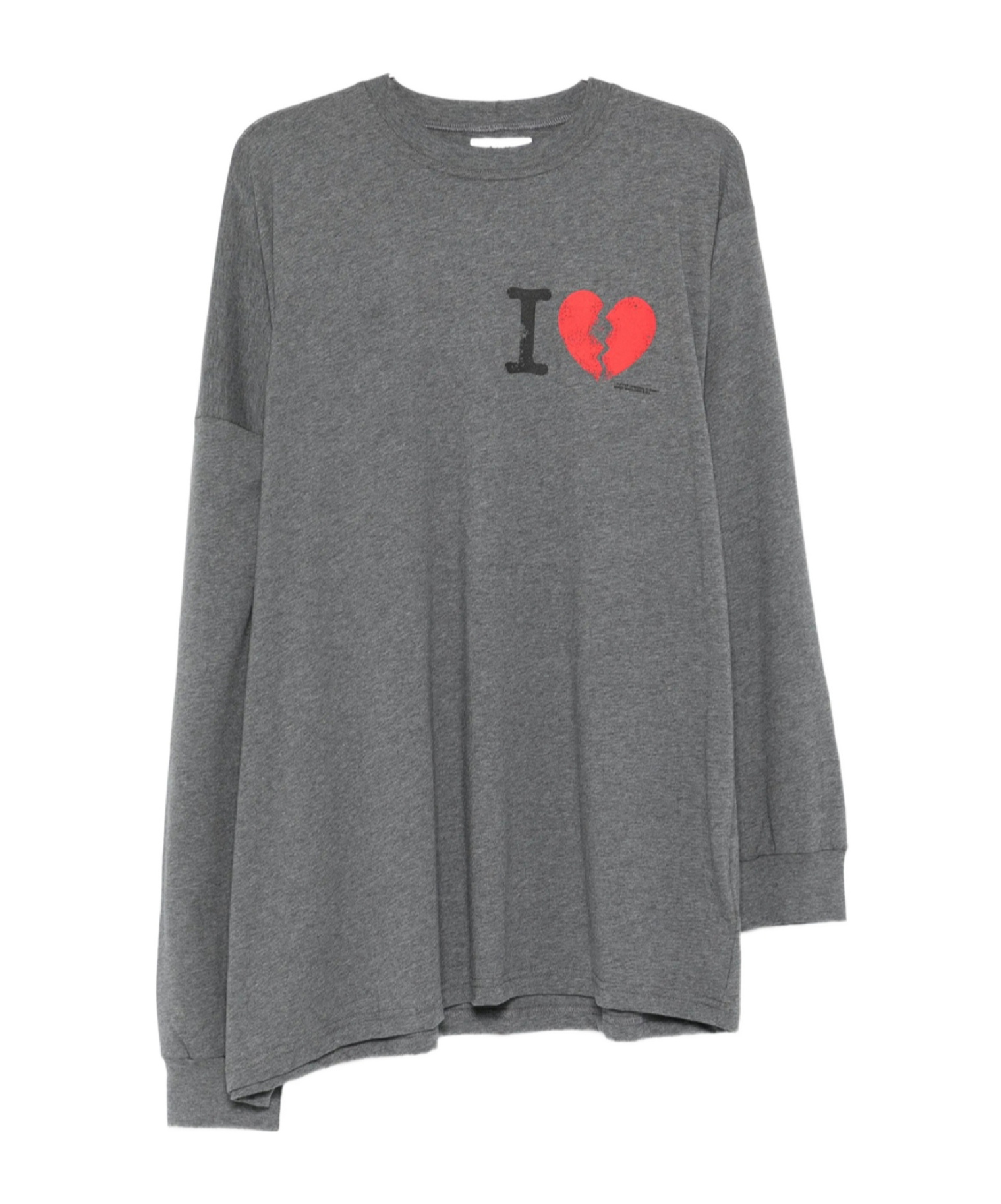 Magliano Broken-heart Print Long-sleeved T-shirt In Gray