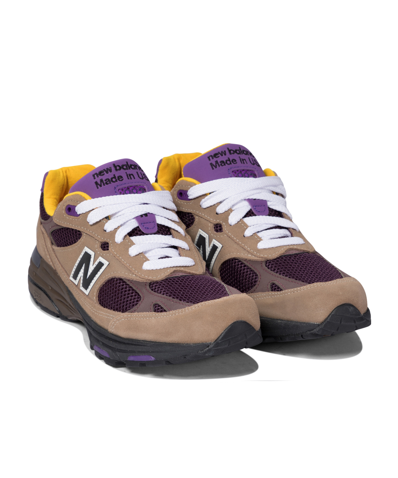 New Balance 993 Sneakers In Brown Suede Round Toe In Multicolor