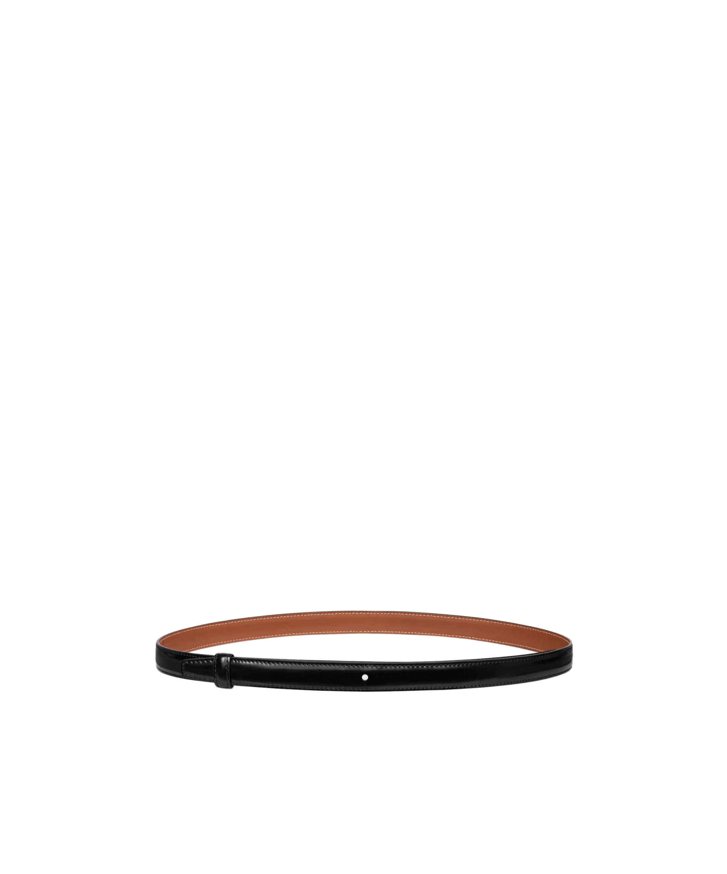Celine Reversible Strap 18mm In Taurillon And Natural Calfskin In Black
