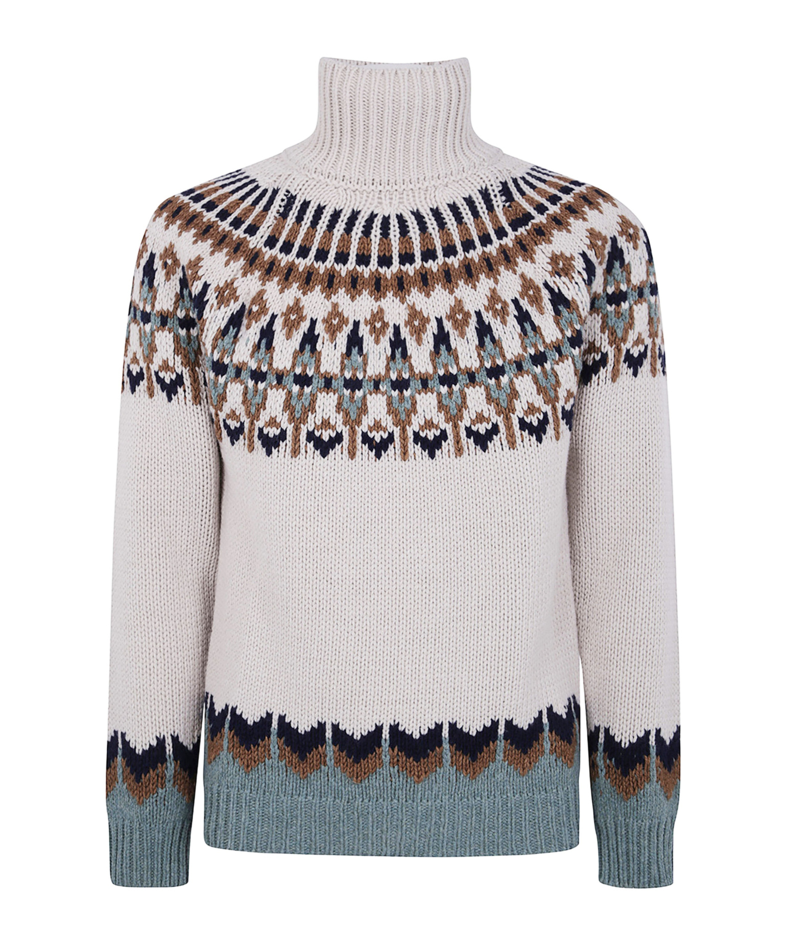Dondup Chic Turtle Neck Knit Sweater In White