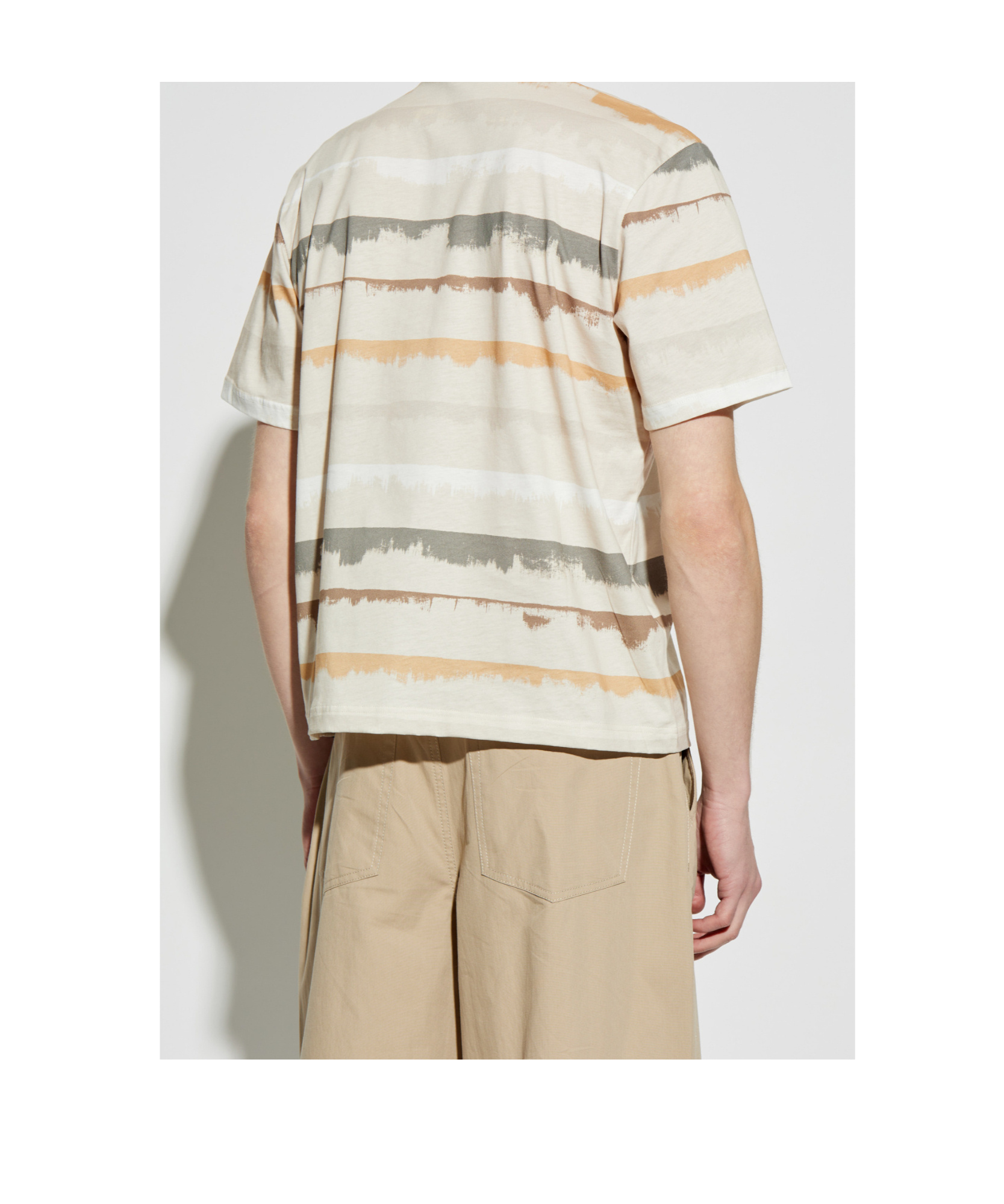 Ps By Paul Smith T-shirt Drip Stripe Toni Neutri In White