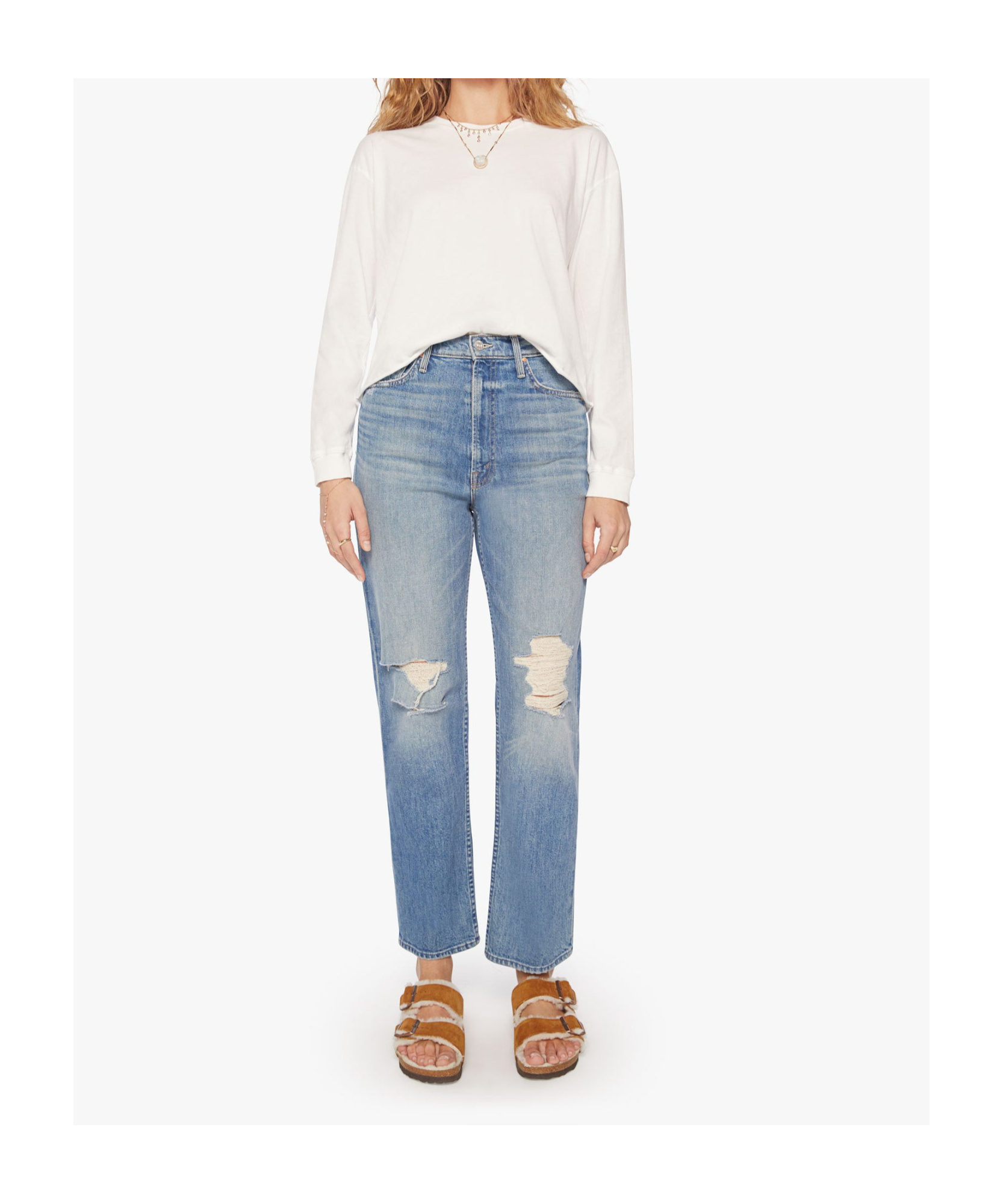Mother Long-sleeved T-shirt In Bright White