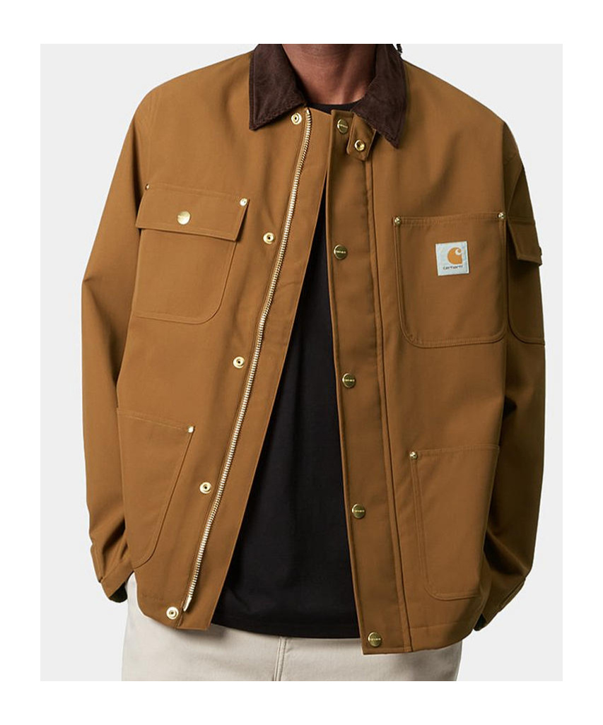 Carhartt Michigan Organic Cotton Single-breasted Coat In Brown