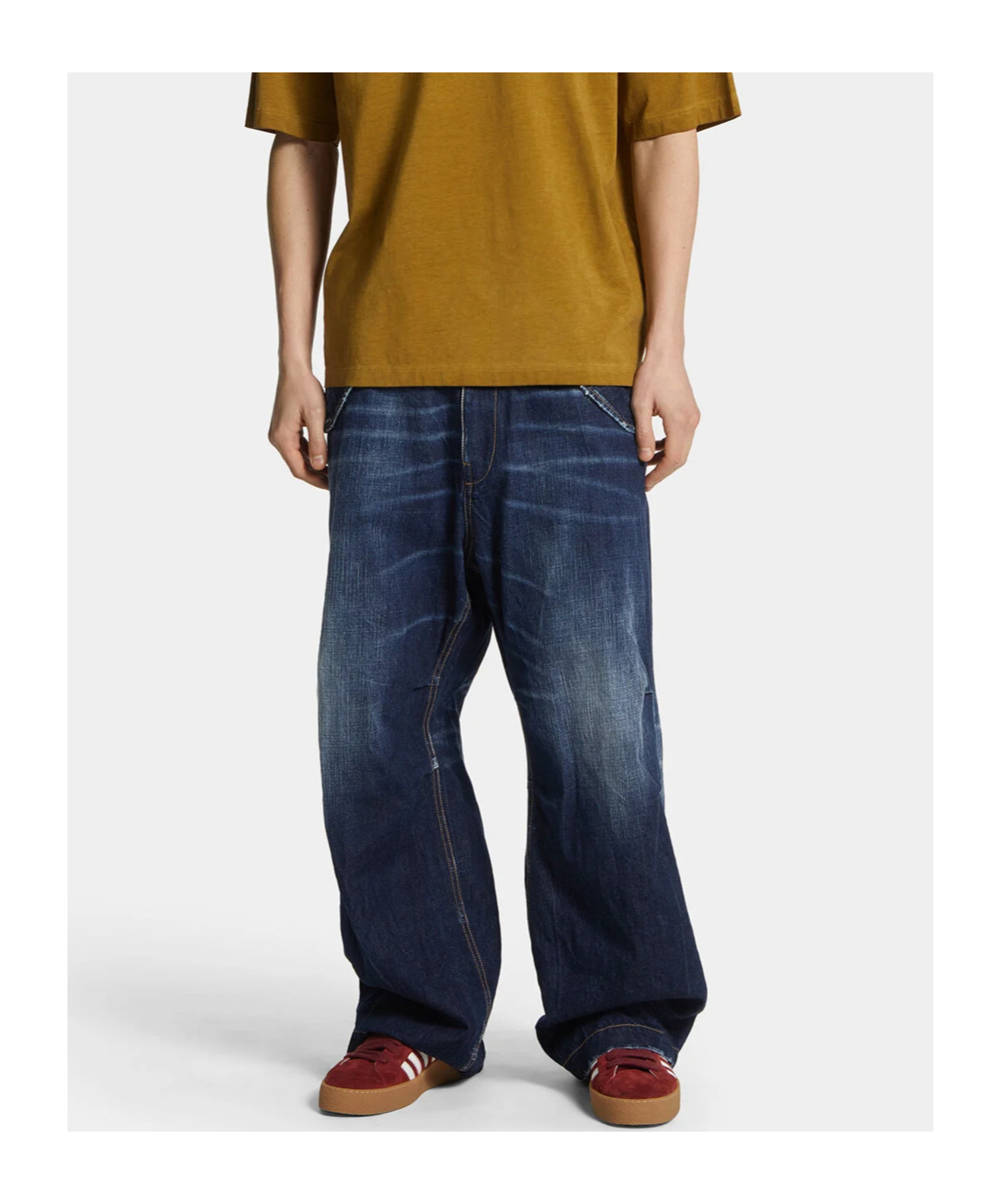 Dsquared2 Be Cool Be Nice Utility Wide Denim Pant In Blue