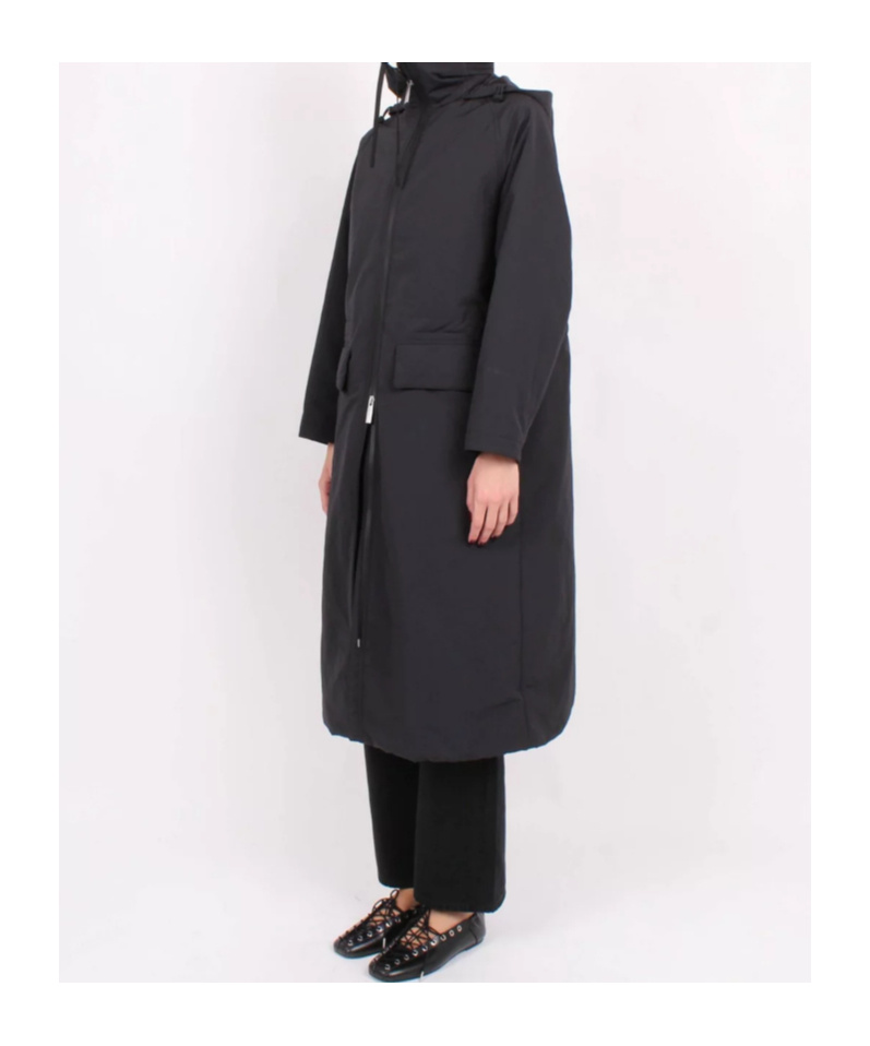 Herno Peacoat With Removable Hood In Black