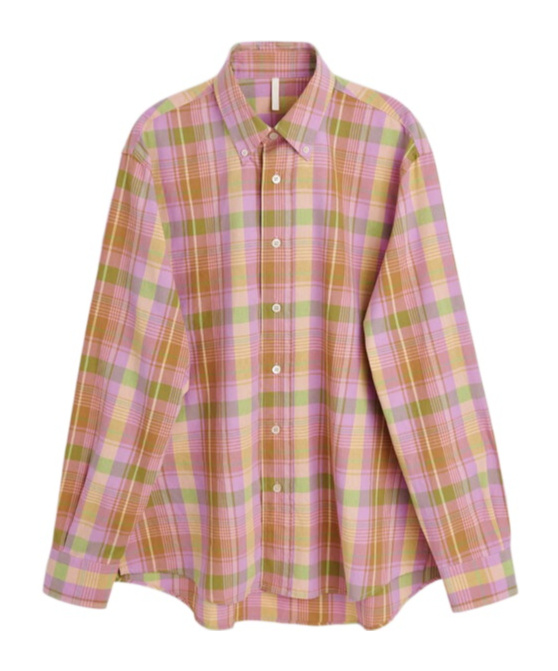 Sunflower Button Down Shirt Pink Check In Pink
