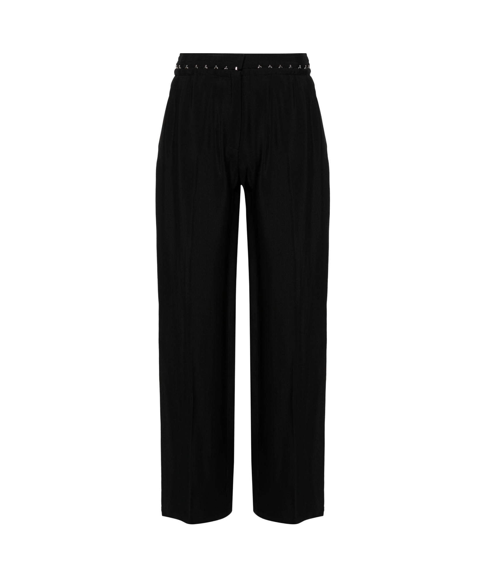 Mugler Hook-eye Wide Trousers In Black