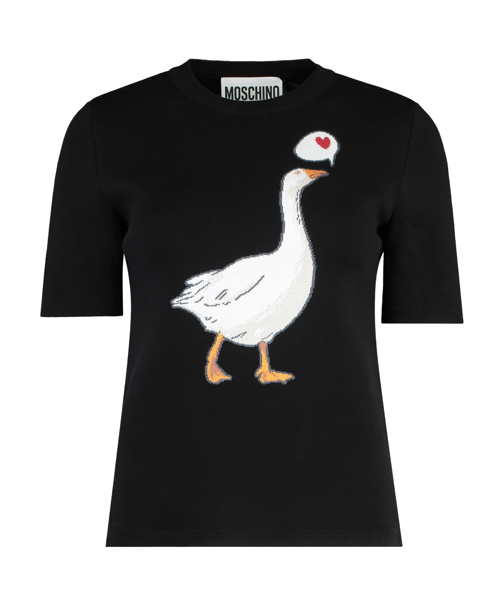 Moschino Short Sleeve Sweater In Black