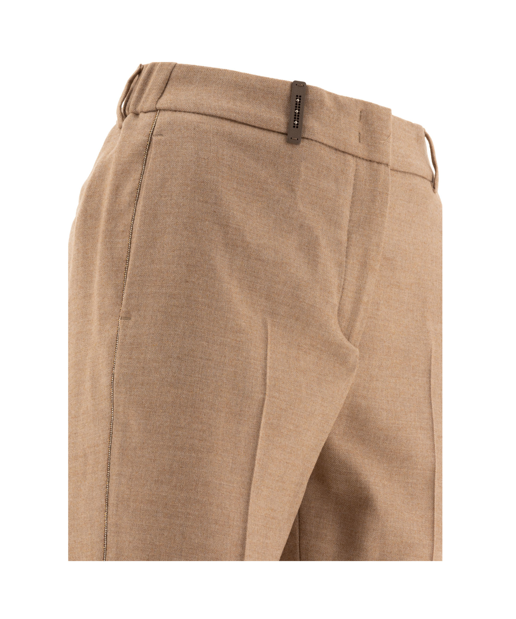 Peserico Wool Trousers With Punto Luce In Nude