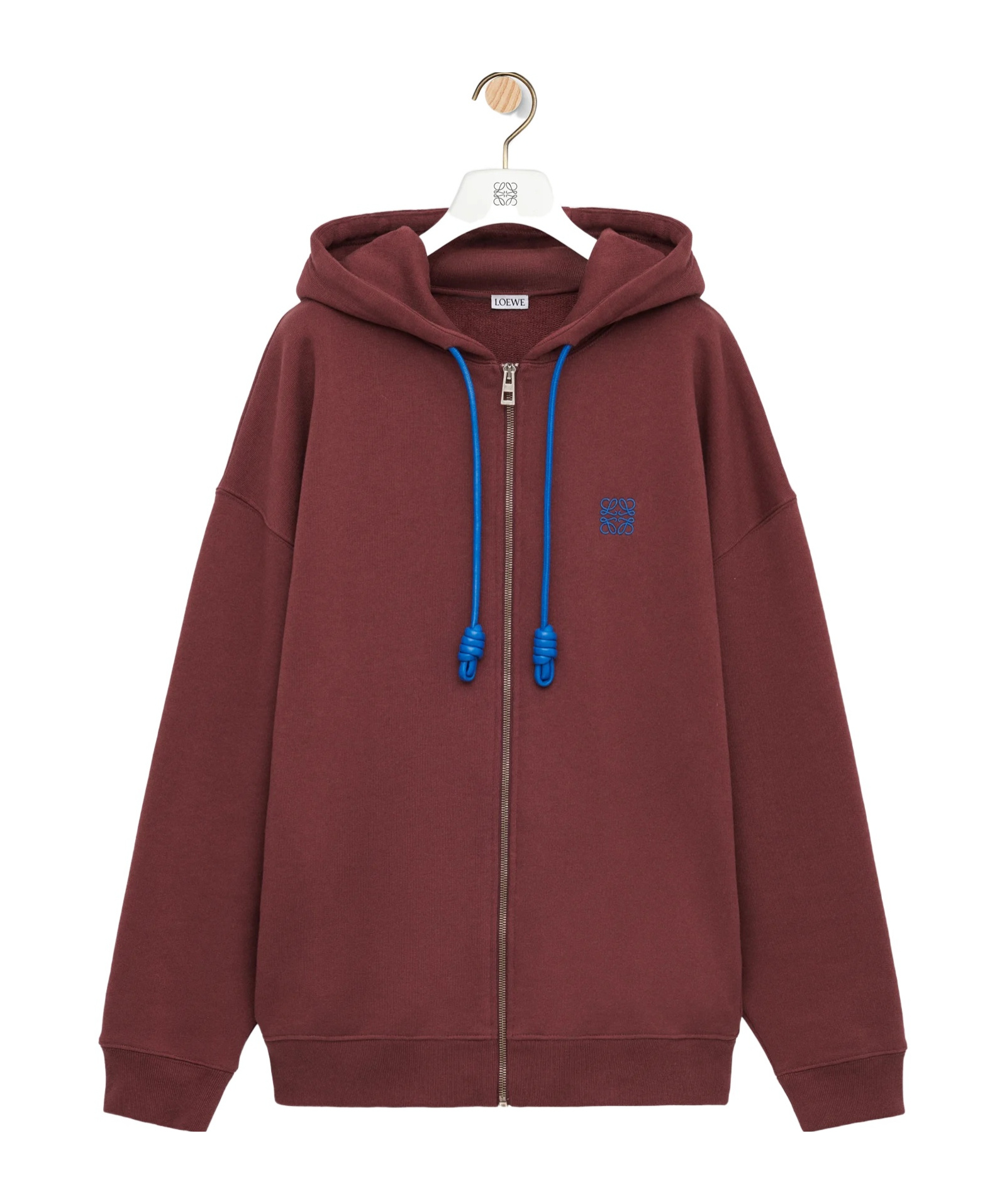 Loewe Cotton-blend Anagram Hoodie In Brown
