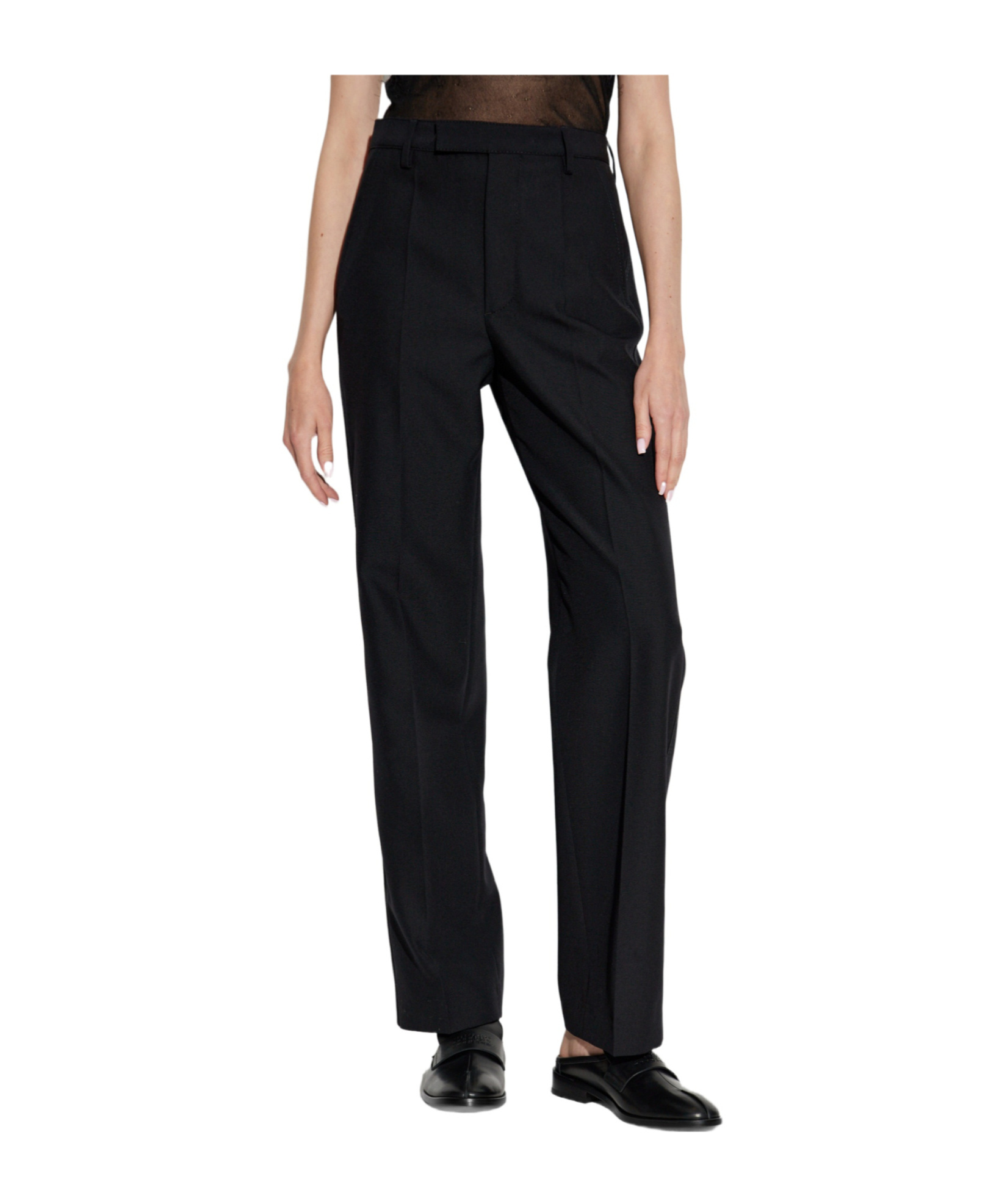 Mm6 Maison Margiela Pleated Trousers In Black