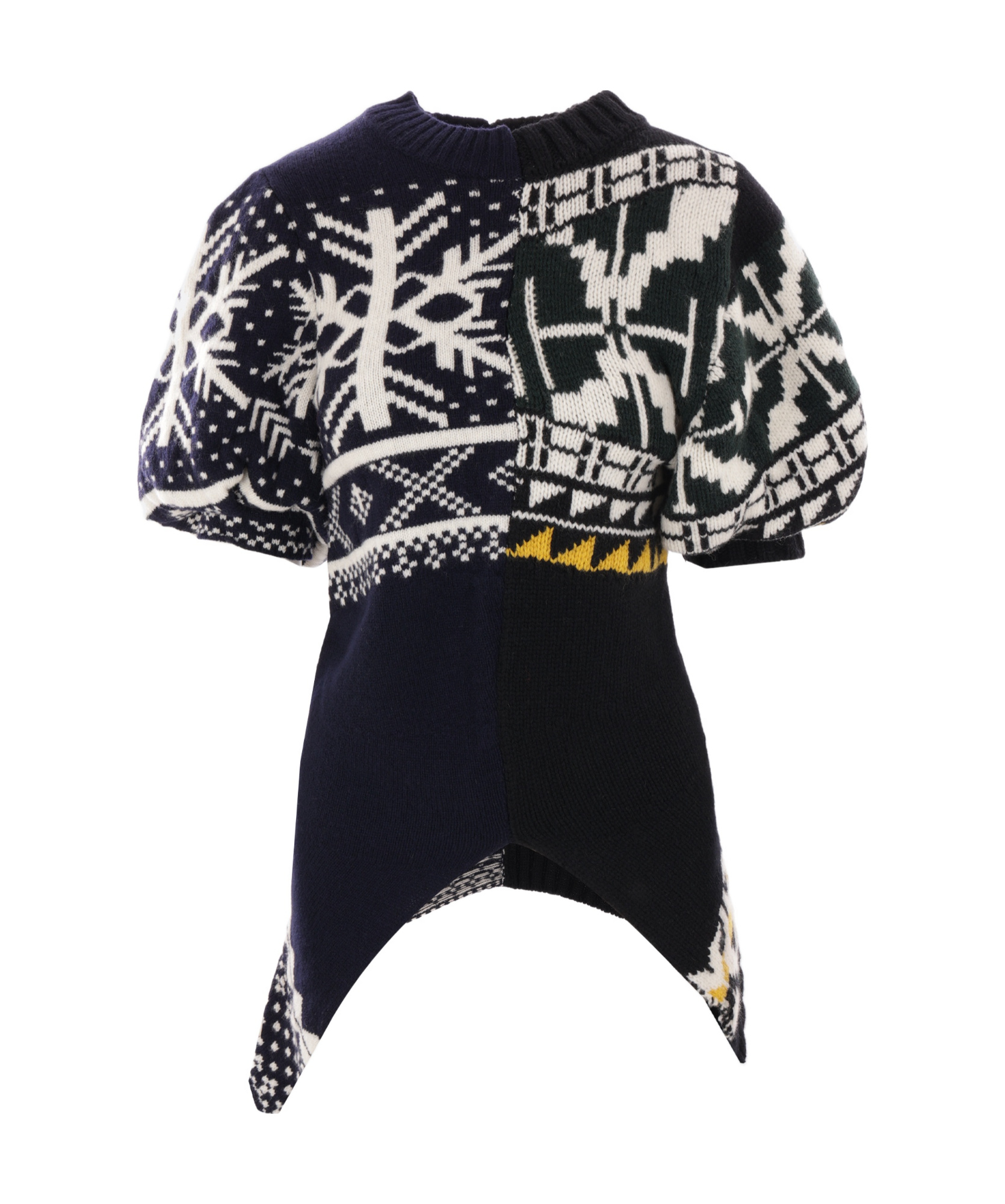 Sacai Short-sleeved Knitted Pullover In Multi