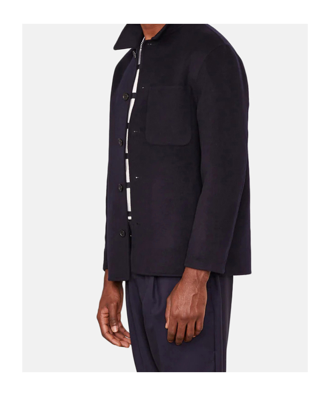 Officine Generale Long Sleeve Casual Jacket In Black