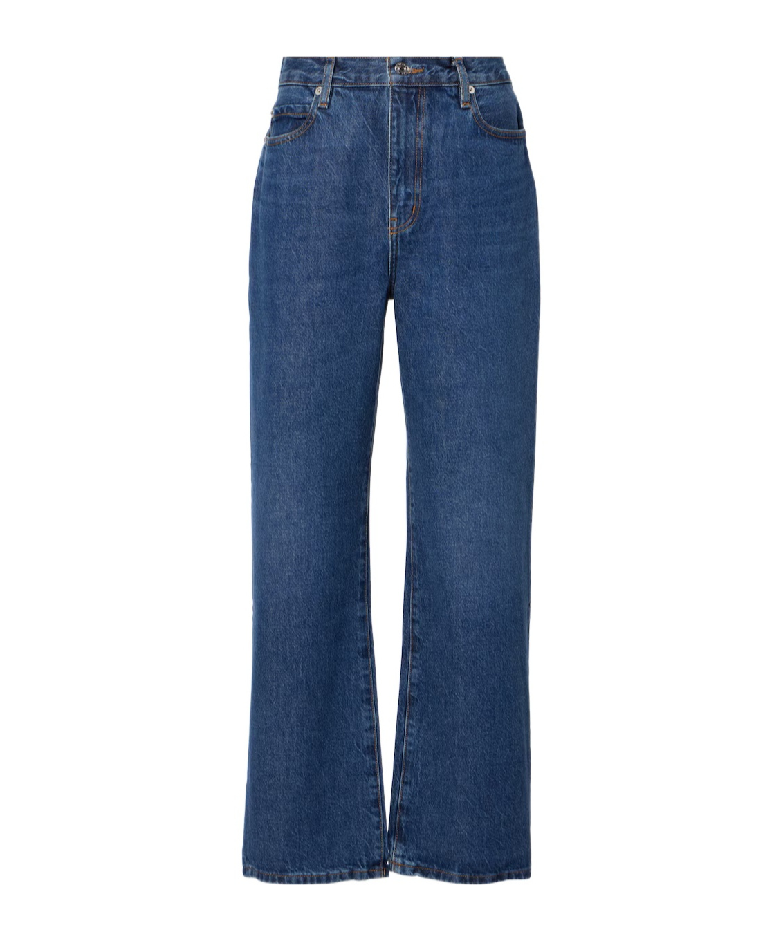 Frame High-waisted Straight-leg Jeans In Blue
