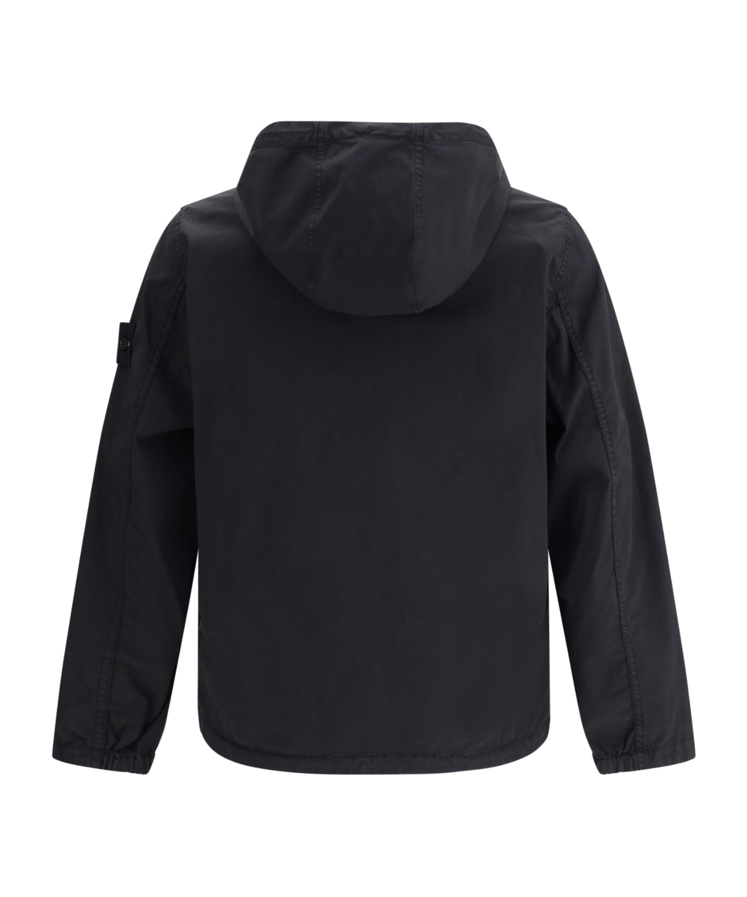 Stone Island Compass-patch Hooded Jacket In Black