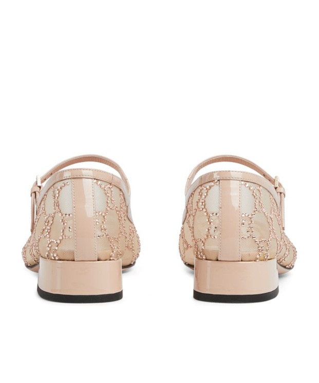 Gucci Women's Gg Crystal Ballet Flat In Pink