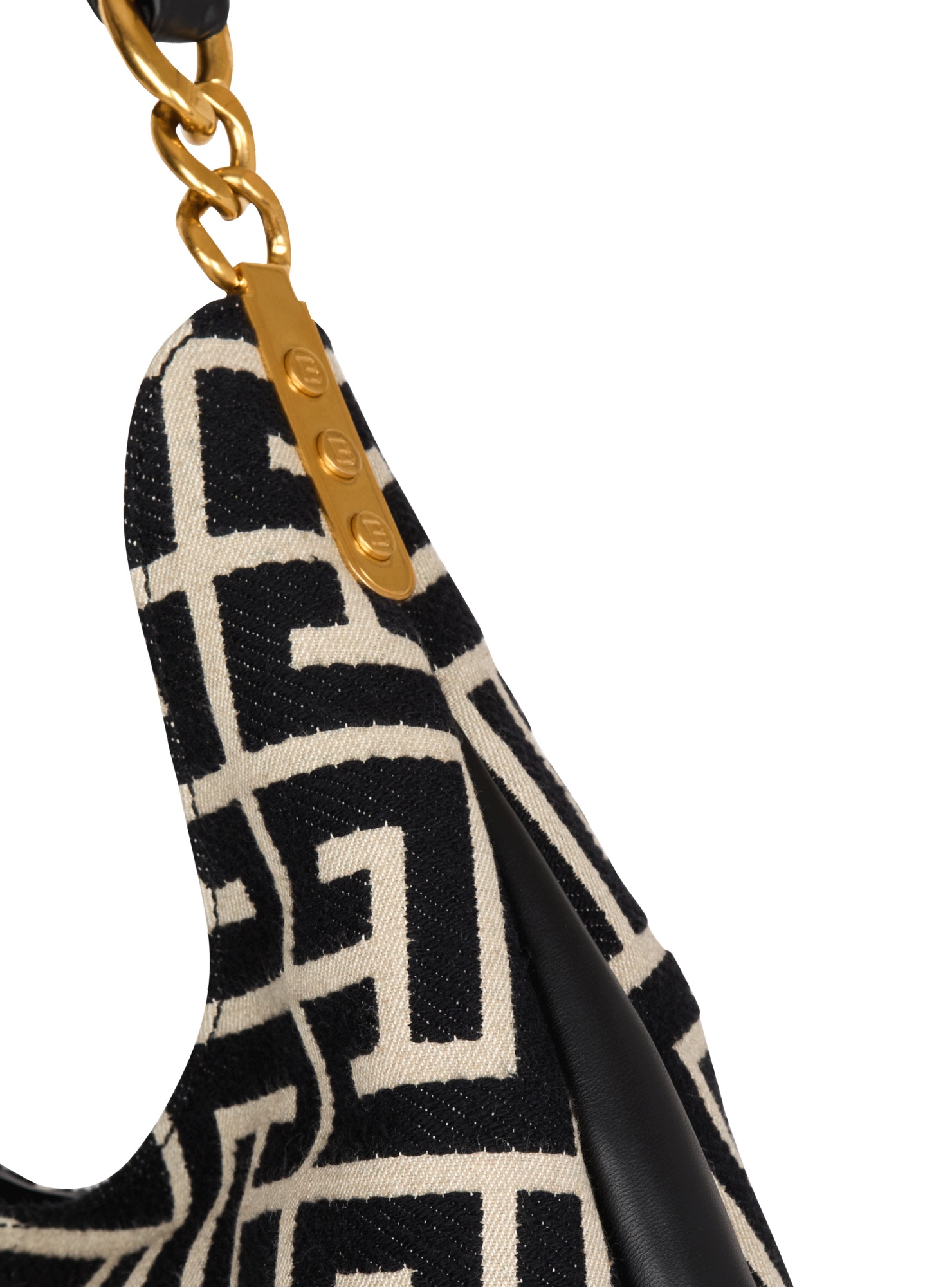 Balmain Large 1945 Soft Hobo Logo Tote In Black