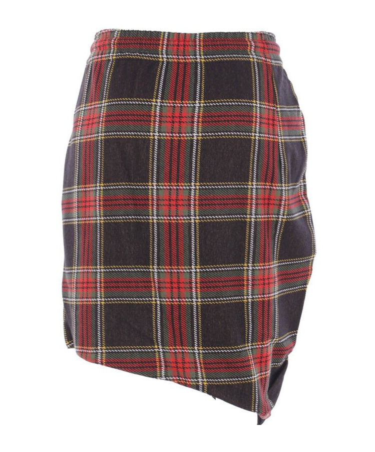 Vivienne Westwood Ruched Check Patterned Mini Skirt In Multi