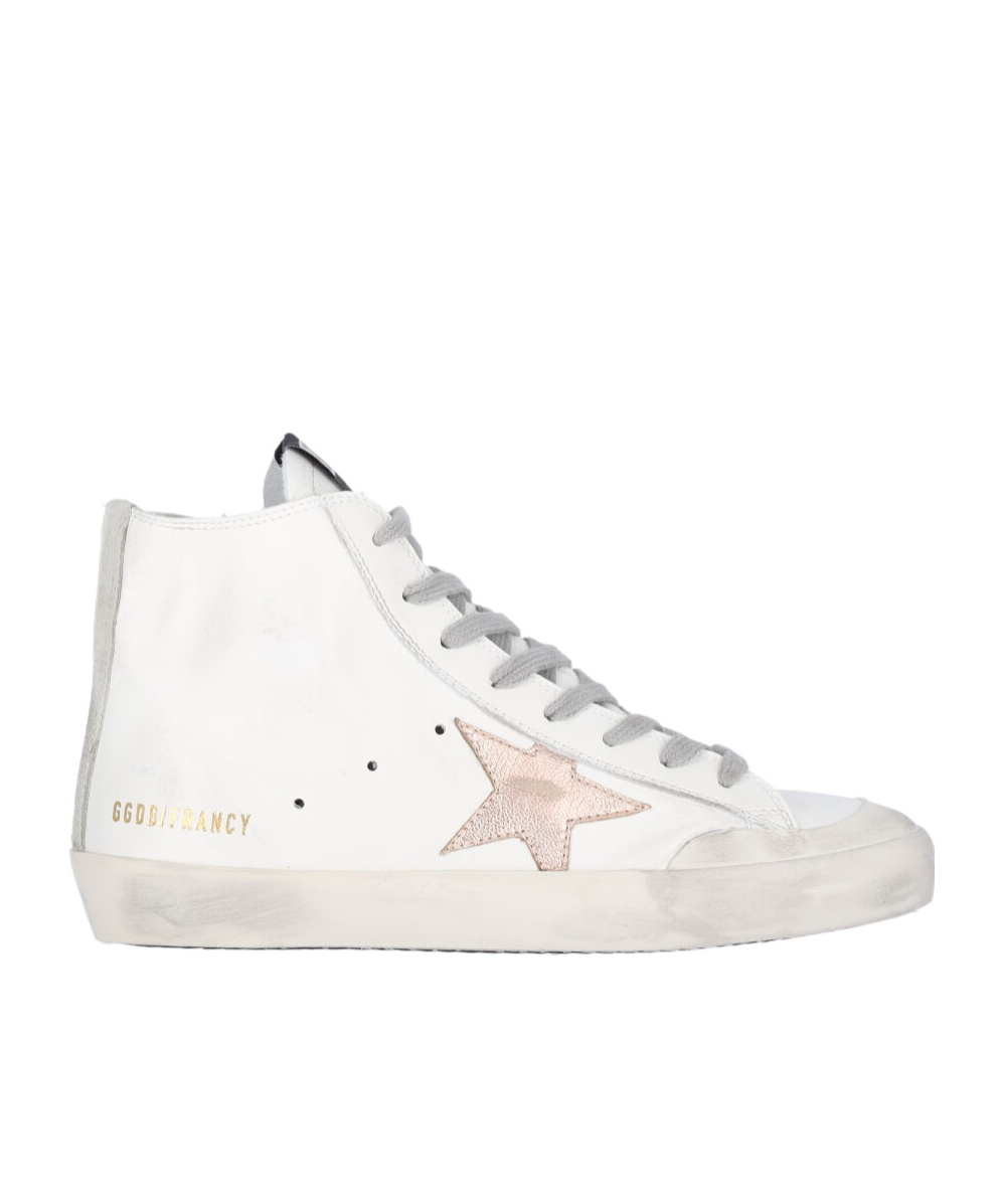 Golden Goose Lace-up High-top Casual Shoes In White