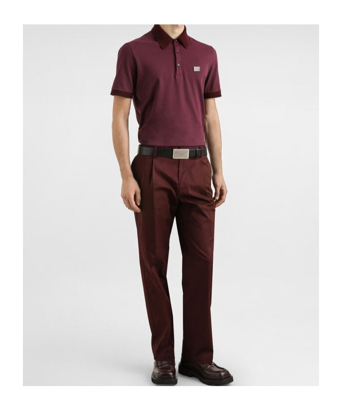 Dolce & Gabbana Polo Shirt With Lapel Short Sleeve In Red