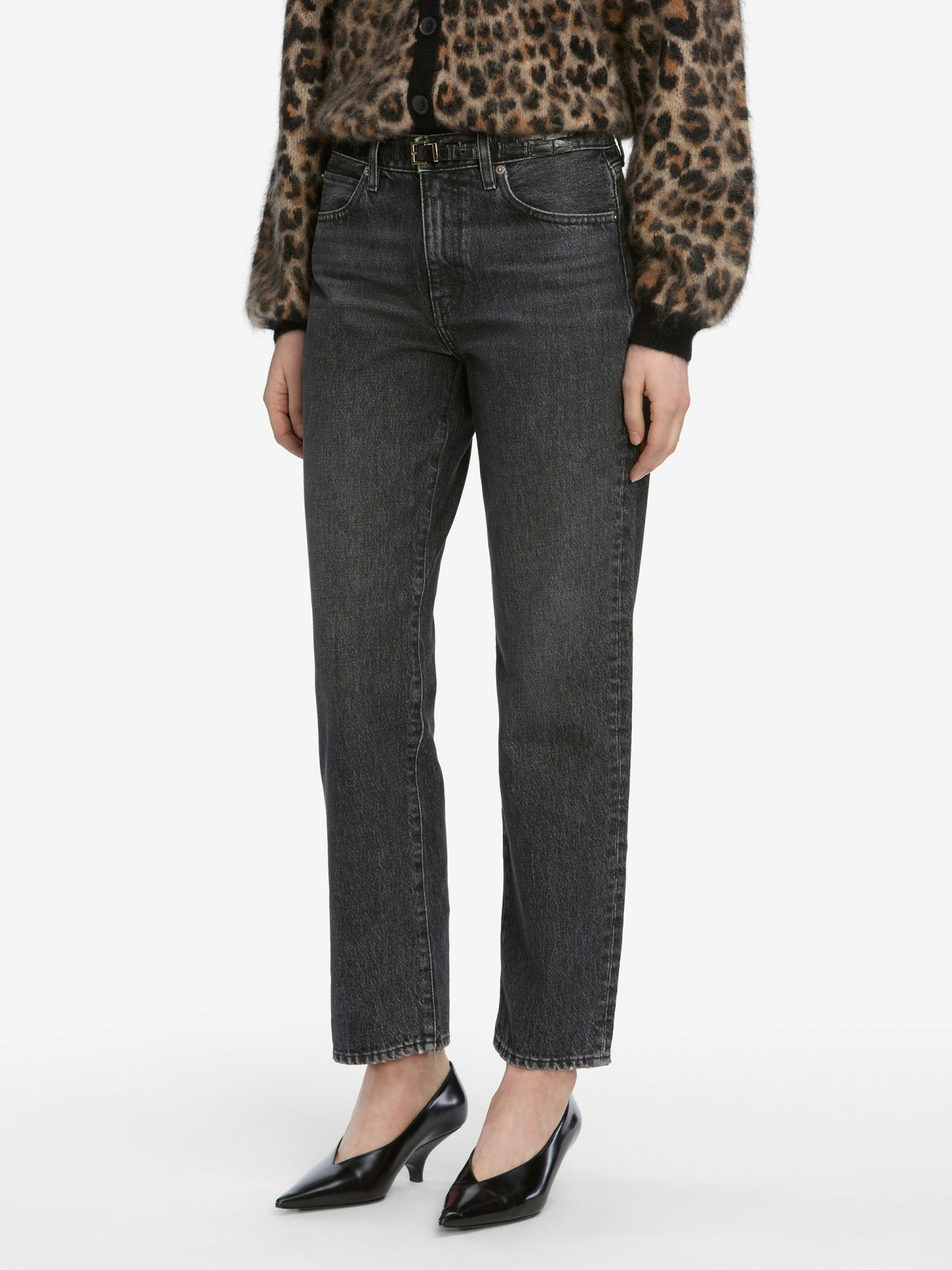 Frame Mid-rise Straight-leg Jeans In Black