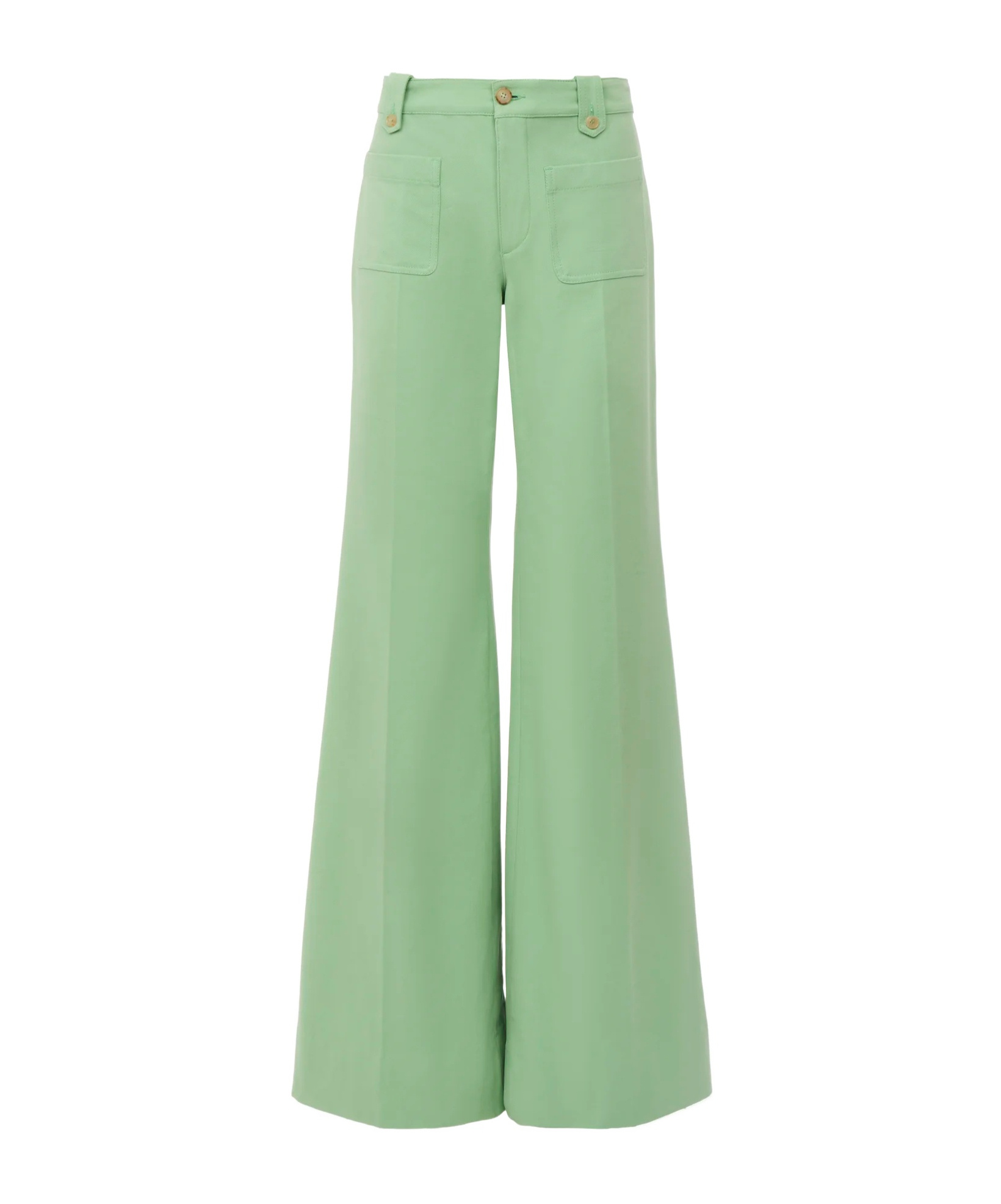 Chloé Flared Pants In Cotton Canvas In Green
