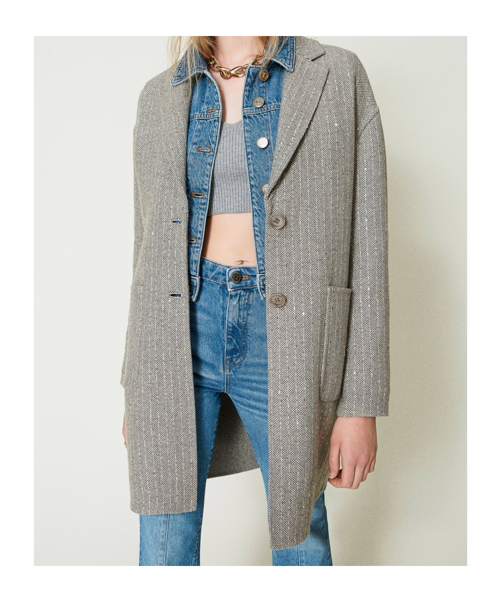 TWINSET SEQUINNED COAT