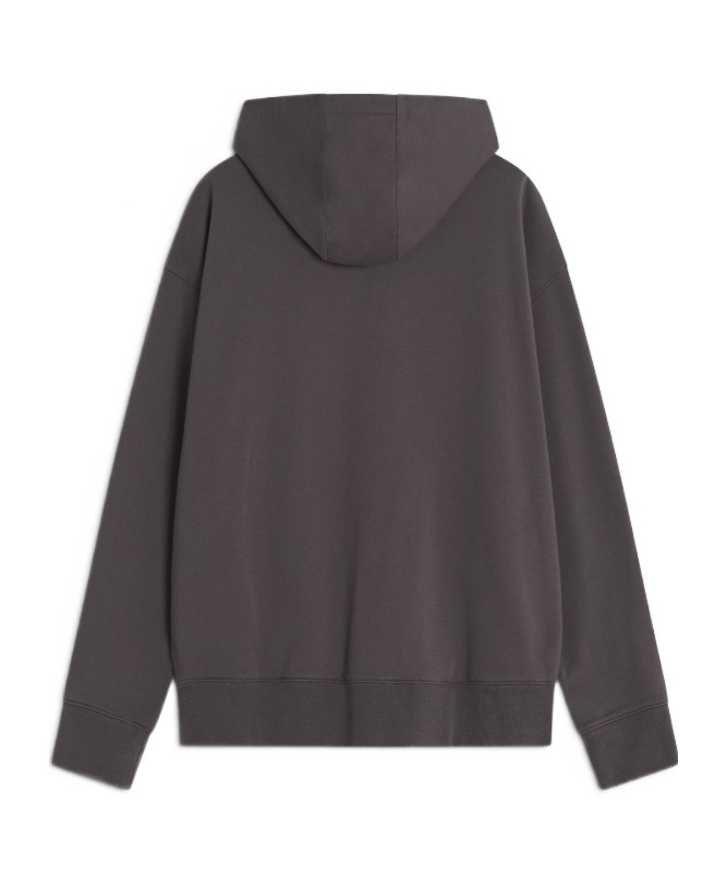Maison Kitsuné Fox Head Zipped Oversize Hoodie In Gray