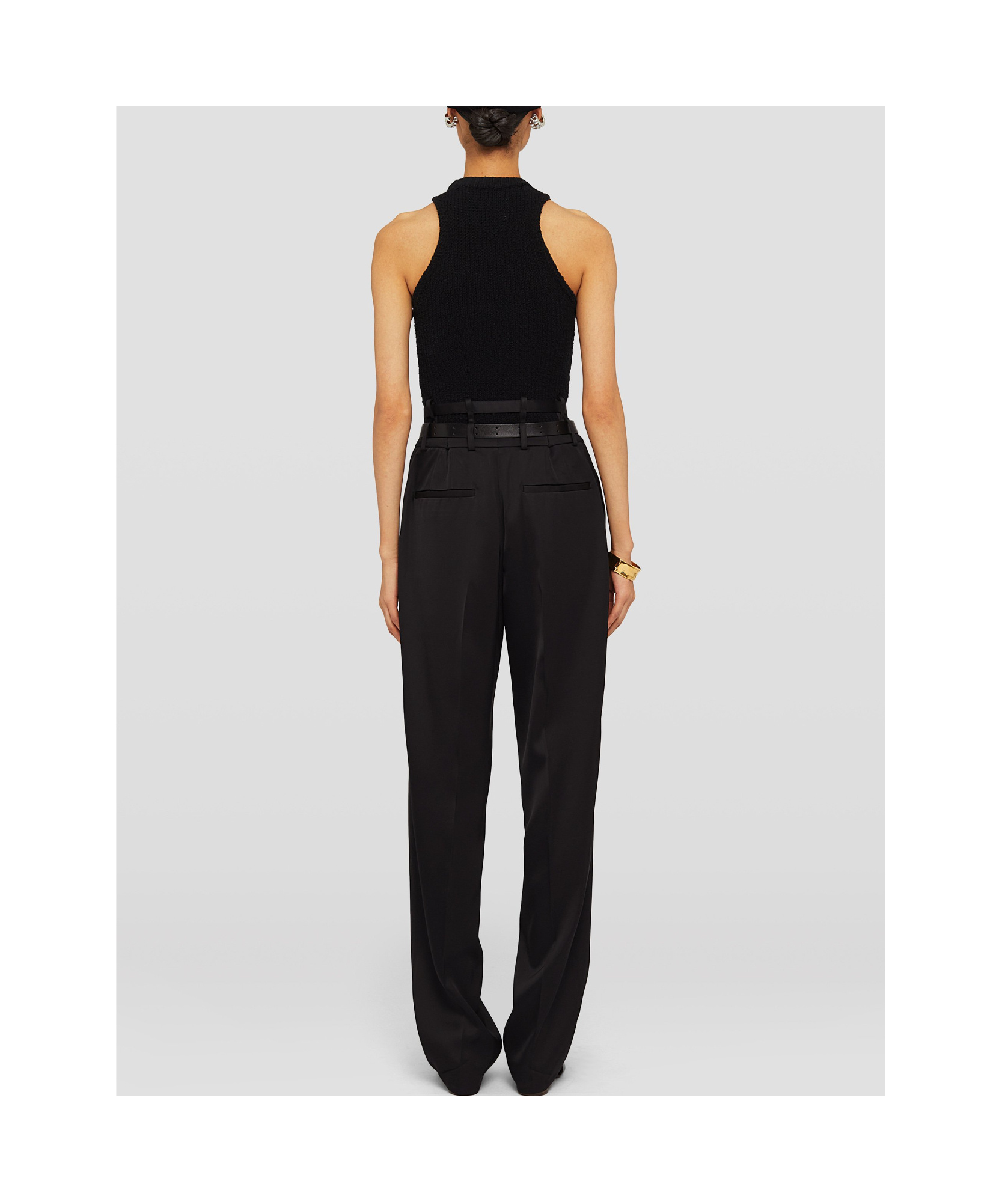 Jil Sander Fringe-trim Knitted Top In Black