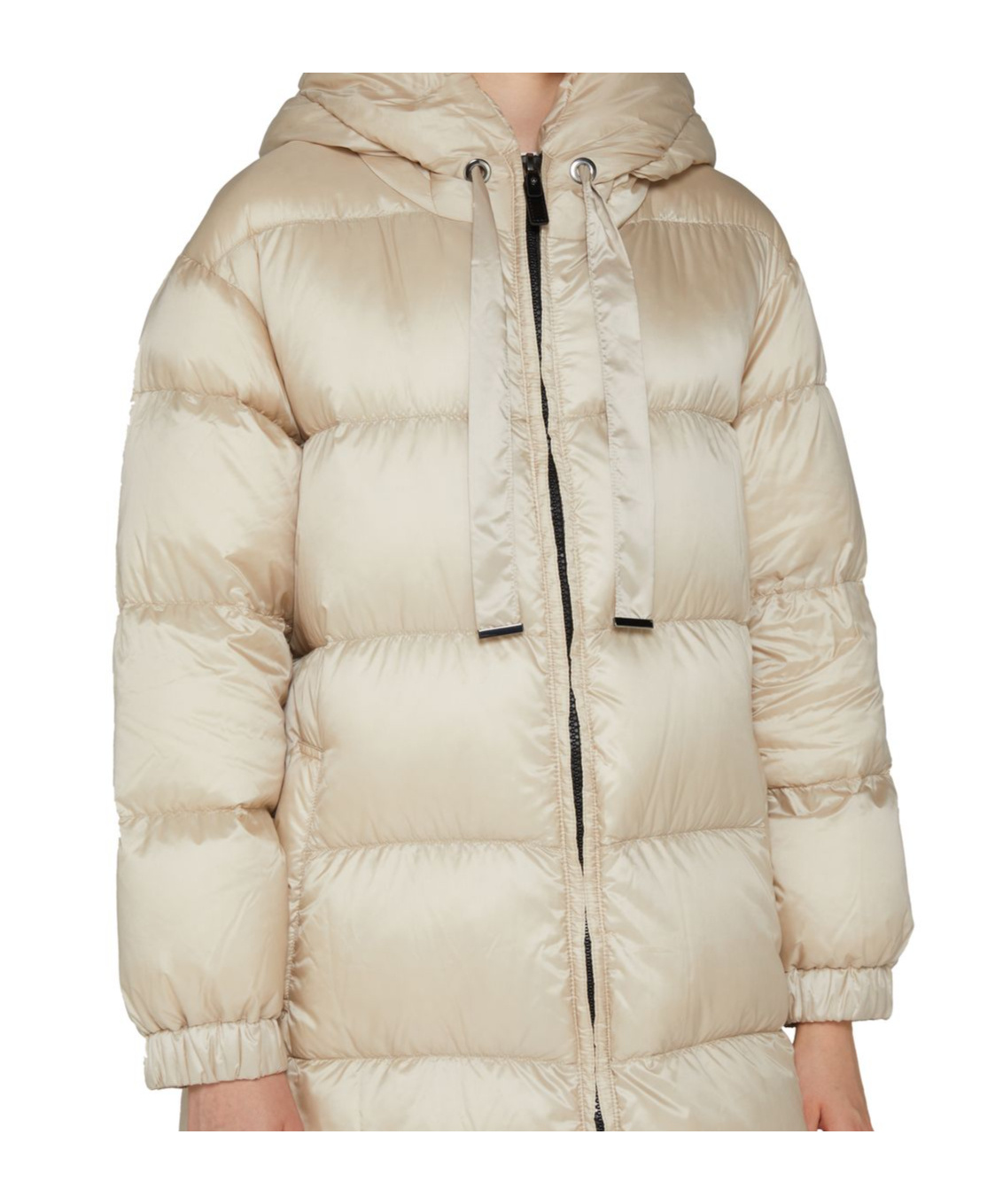 Max Mara Long-sleeved Down Jacket In Nude