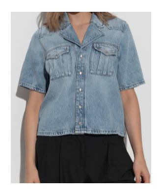 Ganni Denim Shirt In Blue