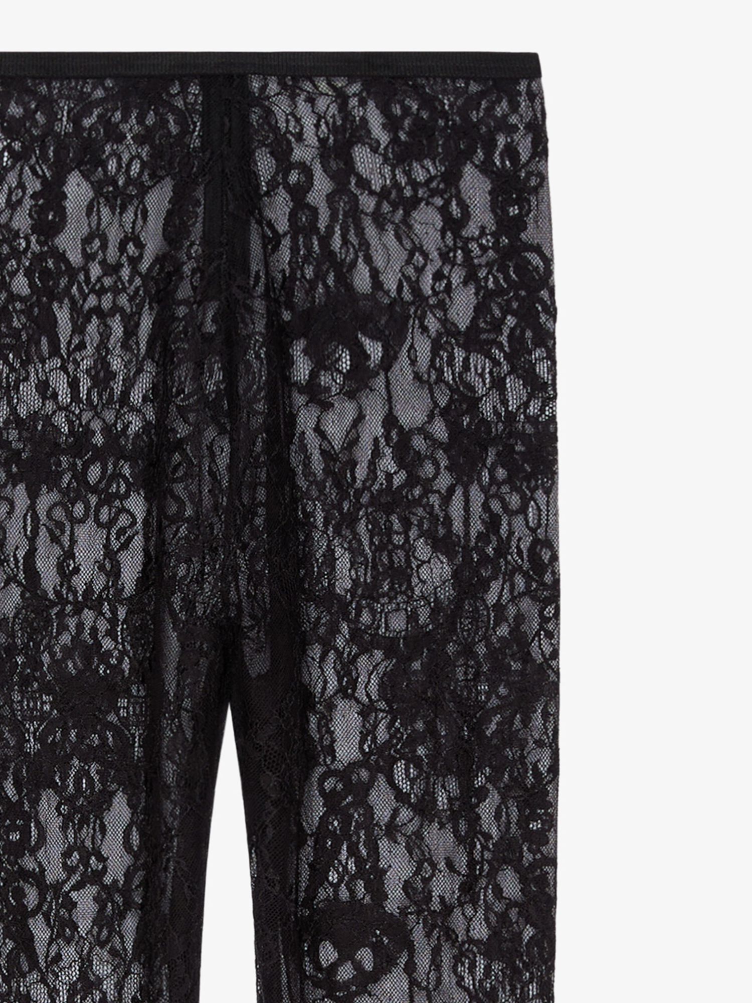 Givenchy Scalloped Stretch-lace Leggings In Black