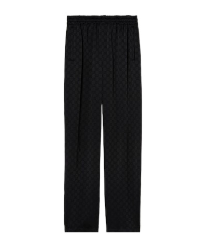 Gucci Gg Satin Jogging Pants In Black