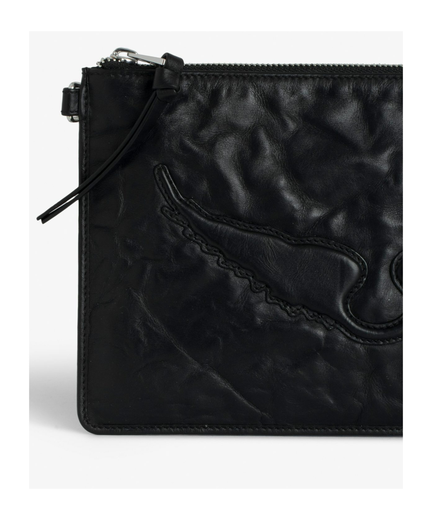 Zadig & Voltaire Zippered Clutch In Black
