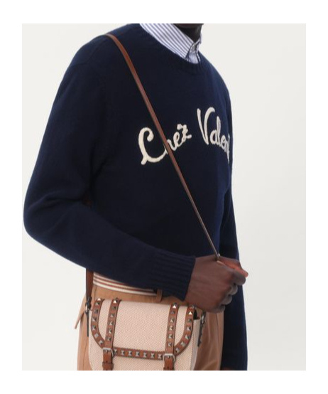 Valentino Logo-embroidered Wool Sweater In Black
