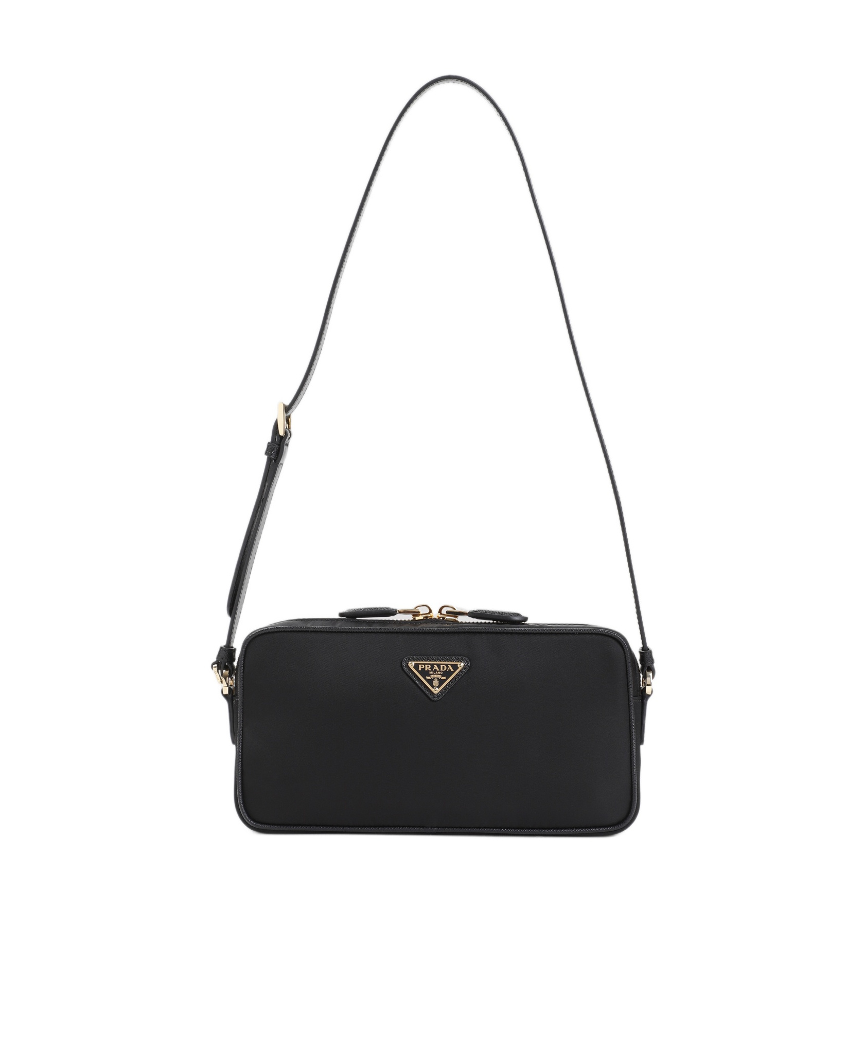Prada Logo Shoulder Bag In Black