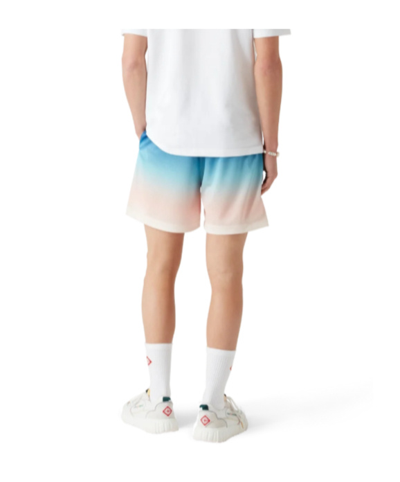 Casablanca Gradient Monogram Shorts With Elasticized Waistband In Blue