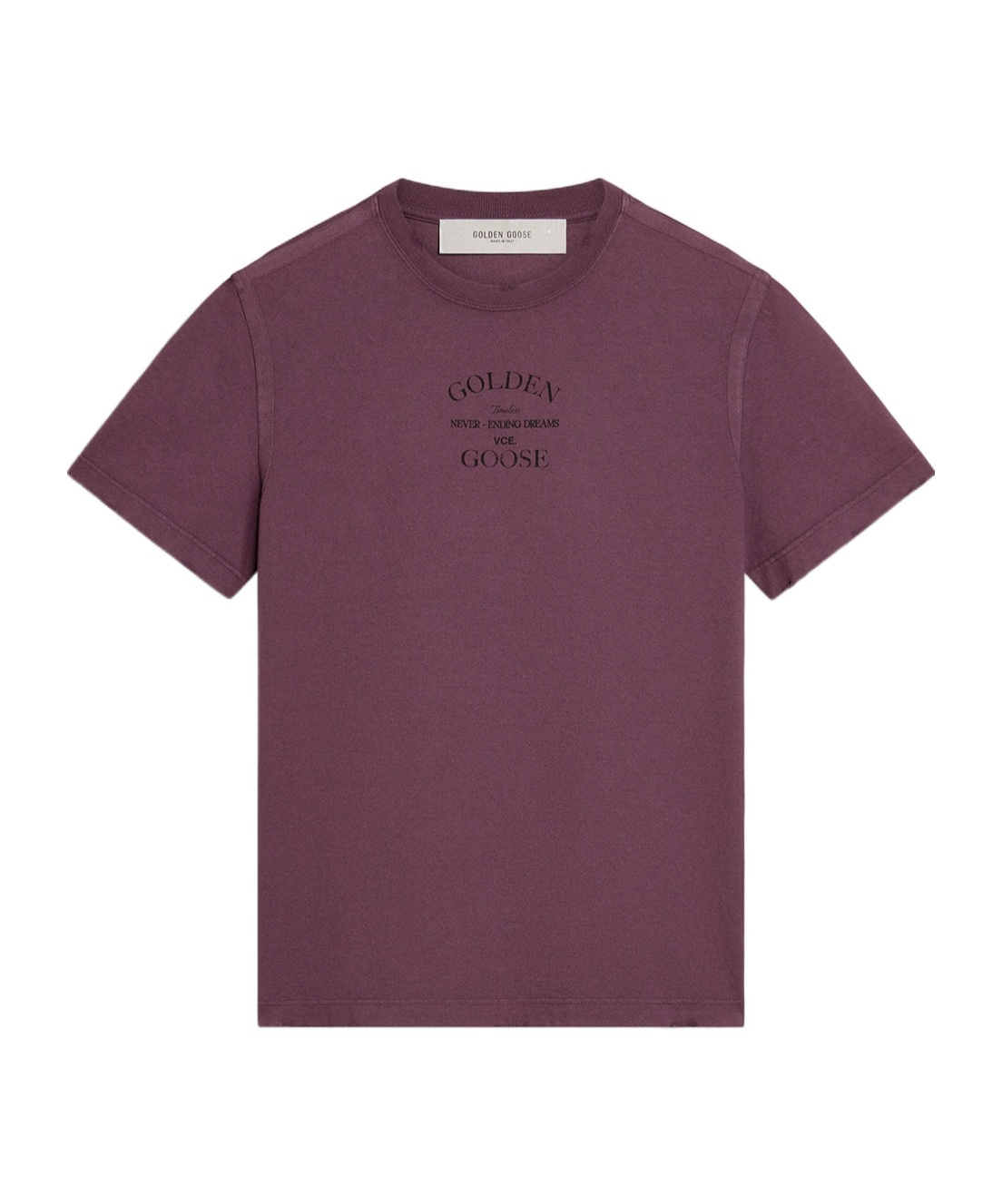 Golden Goose Crew Neck Graphic Print Straight Hem In Red