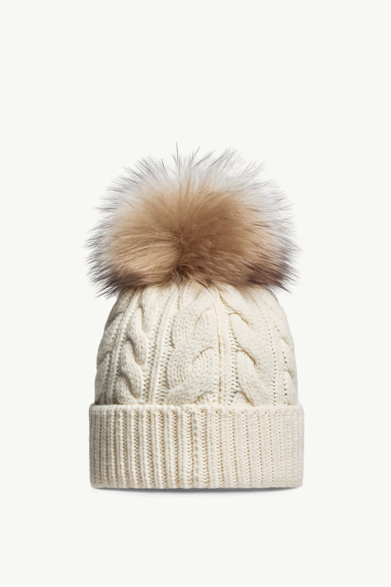 Moncler Wool  Cashmere Beanie With Pom Pom In Neutral