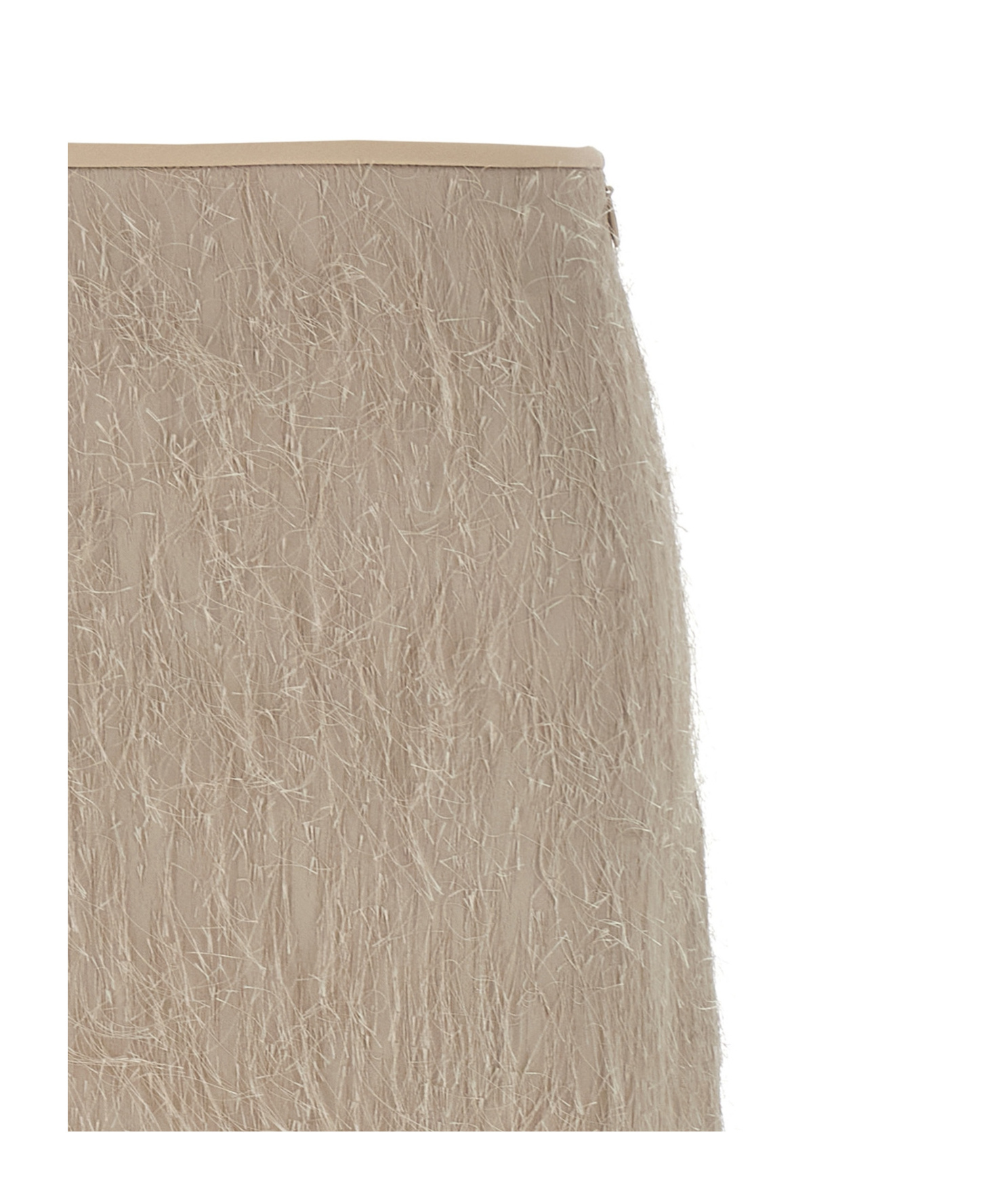 Peserico Textured Sheer Overlay Jacquard Skirt In Brown