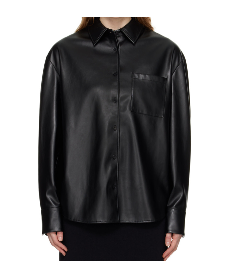 THE FRANKIE SHOP CHRISSIE FAUX-LEATHER SHIRT